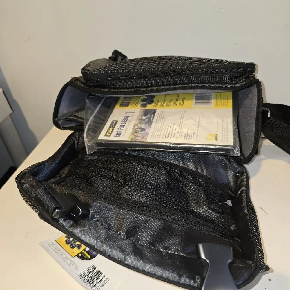 Nikon DSLR Shoulder Hand Bag Case Canvas Black Adjustable With Starter DVDS